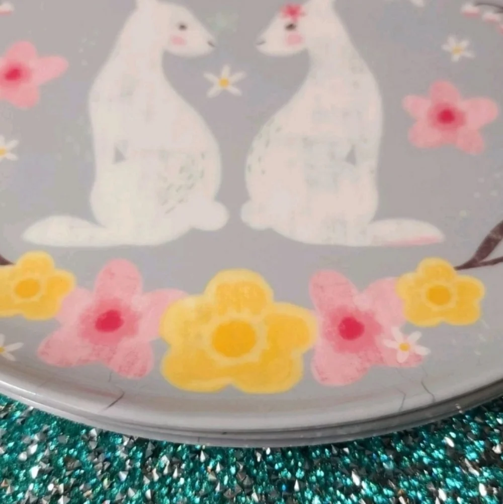 x6 Happy Easter Cherry Blossom Bunny Rabbit Couple Melamine Dinner Plate Set New